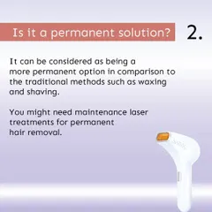 "Is it a permanent solution?" Compared to traditional methods, laser hair reduction offers a much more permanent result. After the initial sessions, you may only need occasional maintenance treatments to keep your skin smooth.