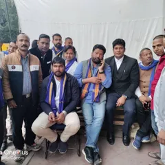 With members and supporters of the Azad Samaj Party and Bhim Army. Standing together for social justice and the rights of the common person is at the core of my work as an advocate.