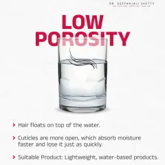 If your hair floats in water, you likely have low porosity hair. This means your hair cuticles are tightly packed and resist moisture. You need lightweight, water-based products that won't just sit on top of your hair.