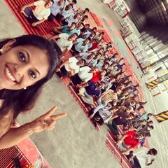 A happy selfie with the participants of the corporate wellness session. It was an honor to guide them, and their enthusiastic participation made the day truly special.