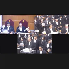 Presenting arguments in the Sahara matter before the Hon’ble Supreme Court. This screenshot captures a moment of intense focus during the hearing where the court upheld the substantial costs imposed.