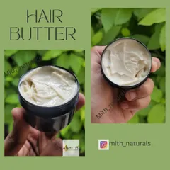 My homemade Hair Butter, a rich and nourishing treatment for your hair. It helps enhance hair growth by activating follicles, controlling hair fall, and making your hair stronger.
