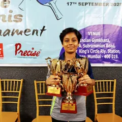This is what dedication looks like. Our player Sara Jamsutkar showcasing her triple gold win at the 3 Star Table Tennis Tournament. We don't just train players; we build champions who dominate across multiple categories.