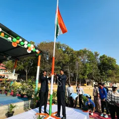 A photo of the flag hoisting ceremony. Standing alongside fellow athletes and coaches, celebrating our nation, is a powerful and humbling experience.