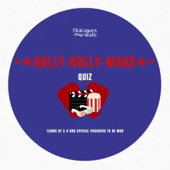 A graphic for our "Bolly-Holly-Wood Quiz," a fun event for movie buffs to test their knowledge and win prizes.