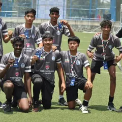 Another shot of our seven scouted players, celebrating with their medals after a successful Bighit Sportz tournament. Their success is a testament to our elite development program.