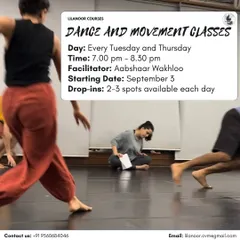 Our Dance and Movement classes are held every Tuesday and Thursday. We offer a space to connect with your body through floor work, sequences, and improvisation.