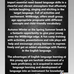 Our kids' programs are designed to be cheerful and vibrant, full of activities, role-plays, and age-appropriate vocabulary. We use seasonal breaks for fun camp-style training to help young learners express themselves freely and fluently.