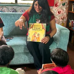 Our founder, Seena Jacob, reads "A Grand Swayamvara" to children in Pune. This visit was a beautiful reminder of why we exist: to create a nurturing world of belonging and possibility.