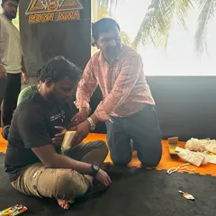 Learning how to properly bandage a wound. This practical skill is essential for providing immediate care for injuries.