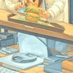 A whimsical depiction of our team styling a giant burger. It’s a fun take on the collaborative and sometimes larger-than-life effort that goes into getting the perfect shot.