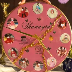This personalized baby wall clock is a wonderful way to celebrate a newborn's arrival. I can include 12 of your favorite baby photos, their name, birth date, and other special details to create a piece that will be treasured for years.