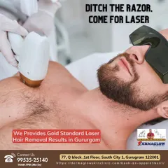 Ditch the daily hassle of shaving and the pain of waxing. Our laser treatment offers a superior, long-term solution. Here, a client undergoes a chest hair removal session, a common procedure for men seeking a well-groomed appearance.