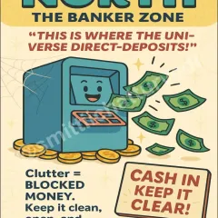 The North is the 'Banker Zone' where the universe makes its direct deposits. Clutter here equals blocked money and opportunities. I always advise keeping this area clean, open, and clear to ensure a smooth inflow of finances.