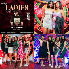Another Ladies' Night collage, this one with a casino theme in the background. I always make sure the atmosphere is perfect for photos and fun.
