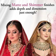 A key technique for modern bridal makeup is mixing matte and shimmer finishes. This adds just enough depth and dimension to the look, creating a sophisticated glow without being overwhelming.