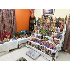 It is a blessing to see our work become part of a family's festive traditions. Here, our custom-made Golu stand is beautifully decorated with dolls for the Navaratri festival, creating a stunning display of culture and devotion.