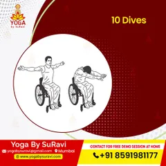 An illustration of "Dives," one of the five wheelchair exercises we teach for better health and mobility.