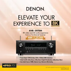 Elevate your experience to 8K. The Denon AVR-S970H is a 7.2 channel receiver that delivers stunning 8K video and immersive 3D audio, including Dolby Atmos, to fill medium-sized rooms with rich, detailed sound.