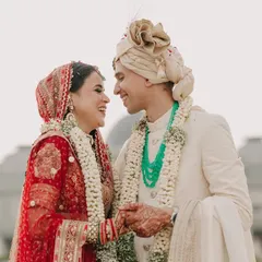 The pure joy of a shared laugh between Mehul and Divya at their Udaipur wedding. We believe the best portraits are the ones that capture your authentic happiness and the easy comfort you find in each other.