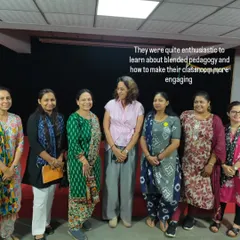 Posing with a group of enthusiastic teachers after a workshop on blended pedagogy. Moments like these, connecting with fellow educators who are eager to make their classrooms more engaging, are what fuel my passion.