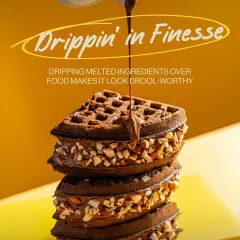 Capturing the perfect "drool-worthy" moment for The Belgian Waffle Co. This shot focuses on the texture of the waffle and the rich, glossy finesse of the dripping chocolate, a classic food photography technique we use to trigger cravings and drive sales.