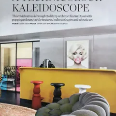Another shot from the Livingetc feature, titled "A Technicolour Kaleidoscope." It perfectly describes our approach to using popping colors, tactile textures, and eclectic art.