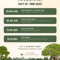 A look at the morning schedule for Day 1 of the Bengaluru Poetry Festival, featuring sessions on love, city songs, and poetry from around the world.
