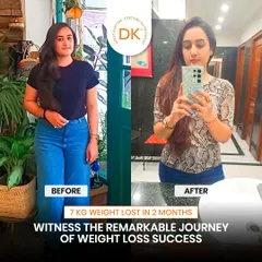 Witness the remarkable journey of this client, who lost 7 kg in just two months. Her success is a perfect example of how enjoyable and effective a personalized weight loss plan can be.