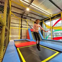 Let them bounce off our walls, not yours. Our dedicated trampoline zone is built for safe, high-flying fun, allowing kids to burn off energy while improving their coordination and balance.
