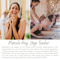 Introducing Marcela Frey, an expert Yin Yoga teacher with 35 years of experience. Having trained with iconic teachers and completed her 300-hour YTT with us, Marcela brings a deep understanding of both yin and yang practices to her retreats.