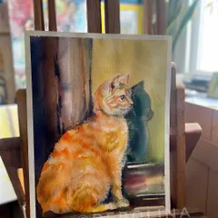 After watching hundreds of cat reels, I had to paint one. This is a watercolor of a ginger cat, captured in a moment of quiet contemplation by the window.