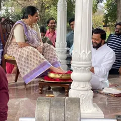 A beautiful on-set moment from 'Raid 2'. Supriya Pathak ji's look as Amma was all about emotion, and her simple, elegant sari was central to portraying her character's grace.