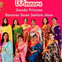 A moment of pure joy. Our 'Banaras Beauties' winning first place at the Gowda Princess fashion show. These wonderful women are not models, but my clients and friends, which makes this victory even sweeter.