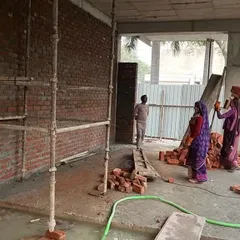 Our team is on-site, overseeing the brickwork. We are deeply involved in every stage of the project to ensure that the execution perfectly matches our design intent and quality standards.