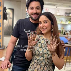 A happy Karwachauth moment with actress Vinny Arora Dhoopar. We are so grateful for the trust she and so many others place in our team.