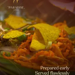 Prepared early, served flawlessly. A close-up of a crunchy and flavorful chaat preparation, showcasing the layers of textures and fresh ingredients.