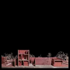 A sectional model of our Tiruppur house. The studio is now producing models of all scales to study sun paths, courtyard proportions, and spatial quality. Virtual models can only go so far; this is the real thing.