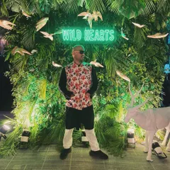 Just me, vibing with the jungle theme. A great setup always inspires a great set. Ready to bring the wild energy to the dance floor.