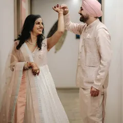 A joyful moment from an engagement ceremony, with the couple sharing a dance. I capture the happiness and celebration of these important pre-wedding events.