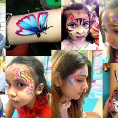 A collage showcasing some of my favorite designs, including butterflies, tigers, and glittery floral patterns for kids and adults.