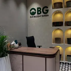 Our new store in Surathkal is opening soon! A look at the reception desk area, featuring our signature OBG branding and beautiful arched shelves to display our planters.