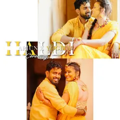 Pure joy and color from Arjun and Yogita's Haldi. This collage captures the couple covered in turmeric, sharing laughs and hugs, perfectly showing the fun and candid side of my photography.