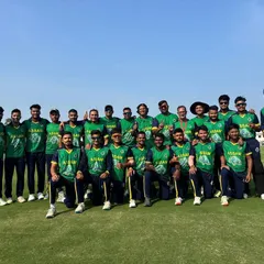The Assam team after a victory against Railways in the Syed Mushtaq Ali Trophy. The players showed great passion to overcome their first challenge.