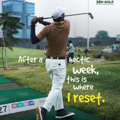 After a hectic week, the driving range is the perfect place to reset. Focus on your swing, breathe the fresh air, and find your calm.