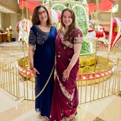 It was a joy to drape these lovely ladies from the US for their friend's Nikkah ceremony in Mumbai. I chose elegant drapes for their velvet sarees that were both beautiful and comfortable.