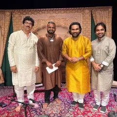 With Ustad Shahid Parvez ji and the organizers after our private baithak in Phoenix. It is an honour to be in the presence of such great masters of music.