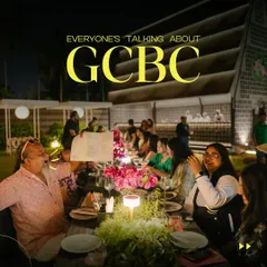 Everyone's talking about the events at GCBC. This photo captures the vibrant atmosphere of a large dinner party on our lawn, complete with beautiful floral arrangements and ambient lighting.