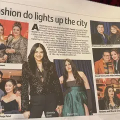 A snapshot from a newspaper feature on a fashion event. We were thrilled to be mentioned among the city's fashionable set, representing our brand's presence in the Delhi style scene.