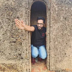 Sriram, our collaborator from localwalks.blr, peeking out from a nook in the Devanahalli fort. His energy and knowledge make our heritage tours truly special.